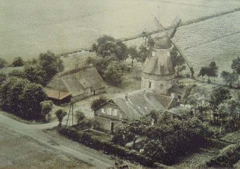 Luftbild der Hofstelle Heiser Mühle in den 1950´ern 